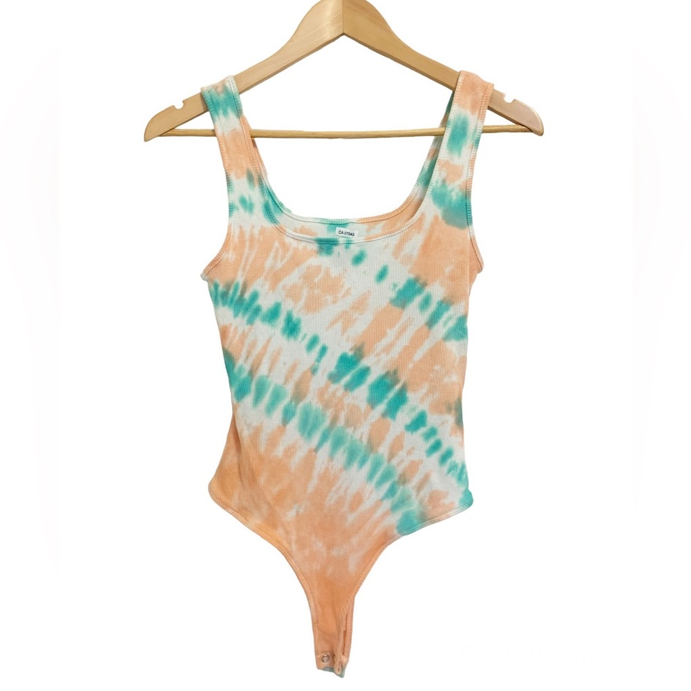 Tie Dye Body Suit Orange and Aqua Size Small/Medium